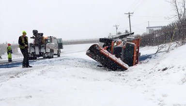 Photo of snowpow on its side.